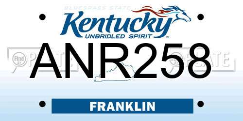 ANR258 Kentucky License Plate