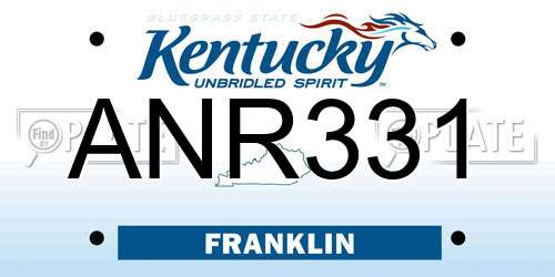 ANR331 Kentucky License Plate