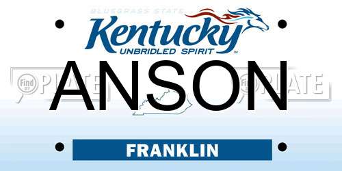 ANSON Kentucky License Plate