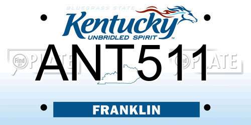 ANT511 Kentucky License Plate