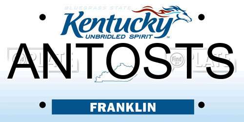 ANTOSTS Kentucky License Plate