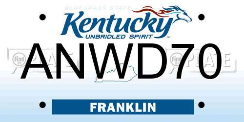 ANWD70 Kentucky License Plate