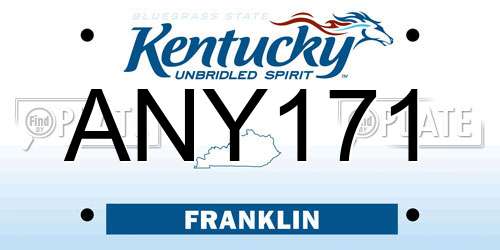 ANY171 Kentucky License Plate