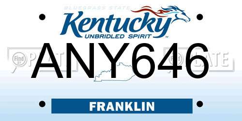 ANY646 Kentucky License Plate