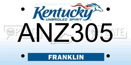 ANZ305 Kentucky License Plate