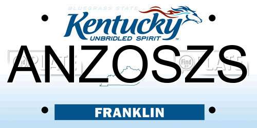 ANZOSZS Kentucky License Plate