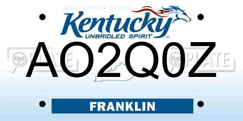 AO2Q0Z Kentucky License Plate