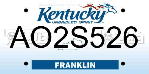 AO2S526 Kentucky License Plate