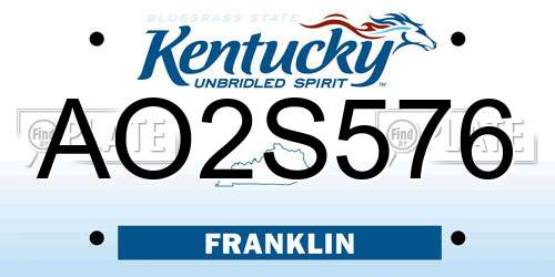 AO2S576 Kentucky License Plate