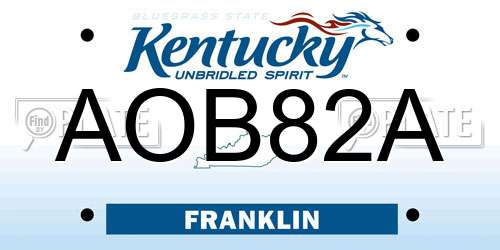 AOB82A Kentucky License Plate