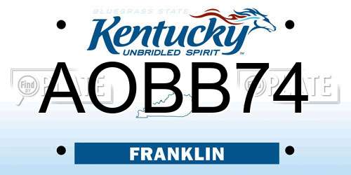 AOBB74 Kentucky License Plate