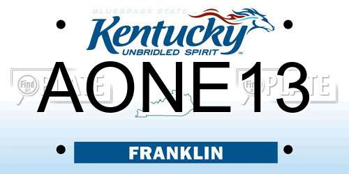 AONE13 Kentucky License Plate