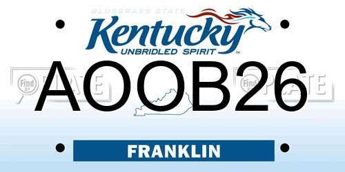 AOOB26 Kentucky License Plate
