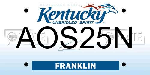 AOS25N Kentucky License Plate