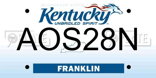 AOS28N Kentucky License Plate