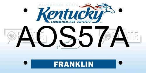 AOS57A Kentucky License Plate