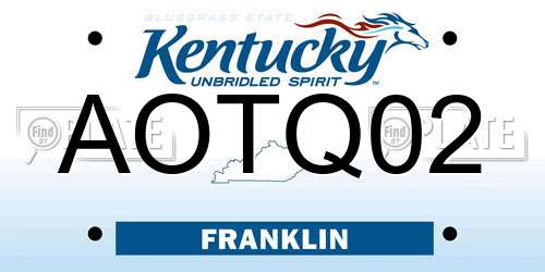 AOTQ02 Kentucky License Plate