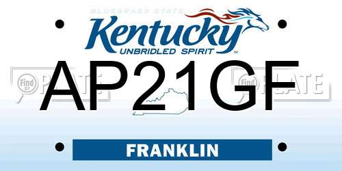 AP21GF Kentucky License Plate