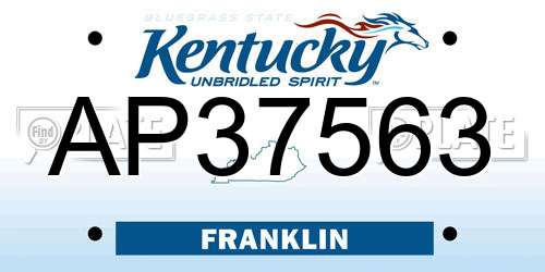 AP37563 Kentucky License Plate
