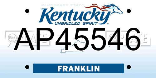 AP45546 Kentucky License Plate