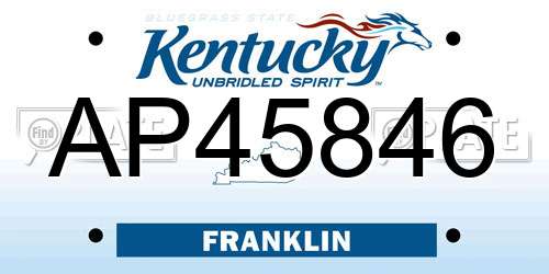 AP45846 Kentucky License Plate