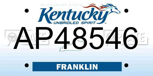 AP48546 Kentucky License Plate