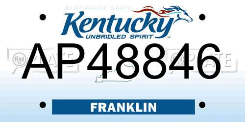 AP48846 Kentucky License Plate