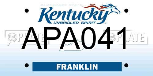 APA041 Kentucky License Plate