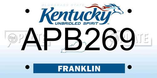 APB269 Kentucky License Plate