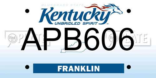 APB606 Kentucky License Plate