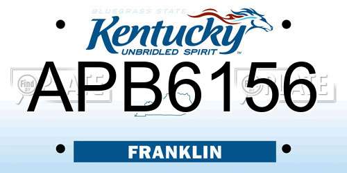 APB6156 Kentucky License Plate