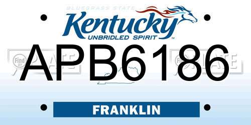APB6186 Kentucky License Plate