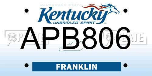 APB806 Kentucky License Plate
