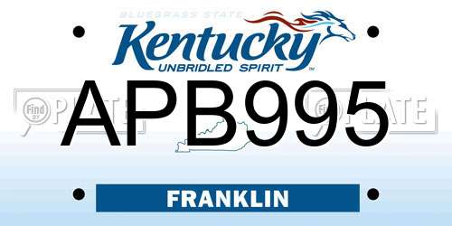 APB995 Kentucky License Plate