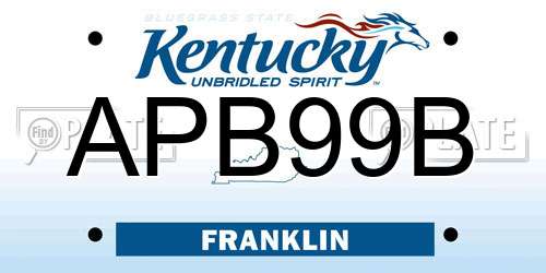 APB99B Kentucky License Plate
