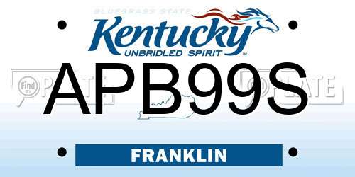 APB99S Kentucky License Plate