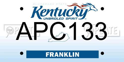 APC133 Kentucky License Plate