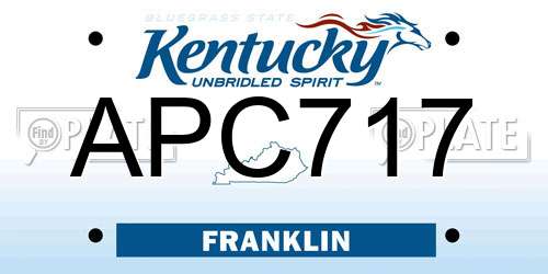APC717 Kentucky License Plate