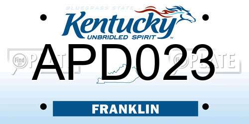 APD023 Kentucky License Plate