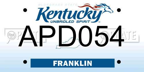 APD054 Kentucky License Plate