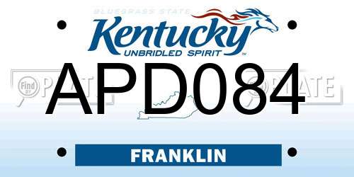 APD084 Kentucky License Plate