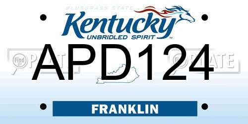 APD124 Kentucky License Plate