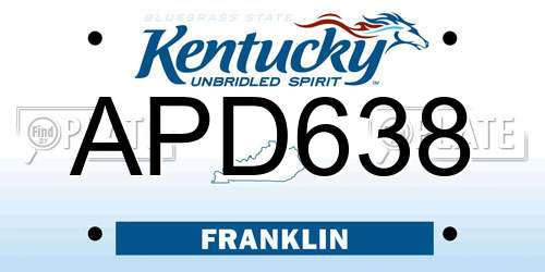 APD638 Kentucky License Plate