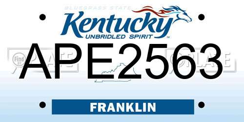 APE2563 Kentucky License Plate