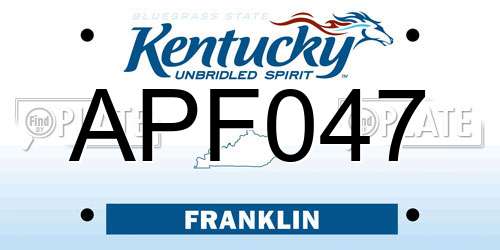 APF047 Kentucky License Plate