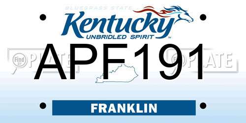APF191 Kentucky License Plate