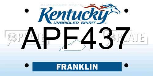 APF437 Kentucky License Plate