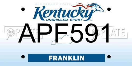 APF591 Kentucky License Plate