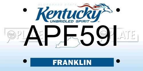 APF59I Kentucky License Plate