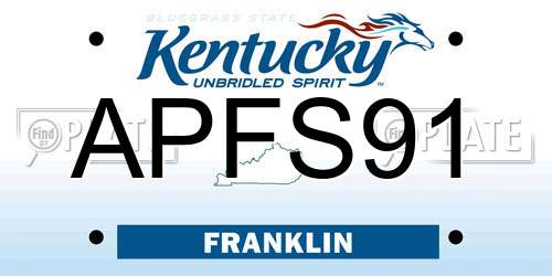 APFS91 Kentucky License Plate